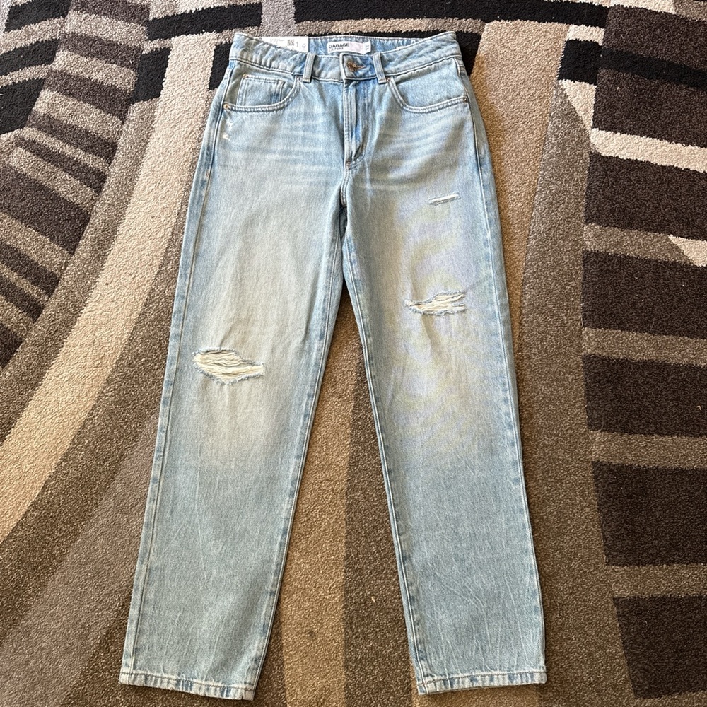 Garage Light Blue Straight Leg Jeans